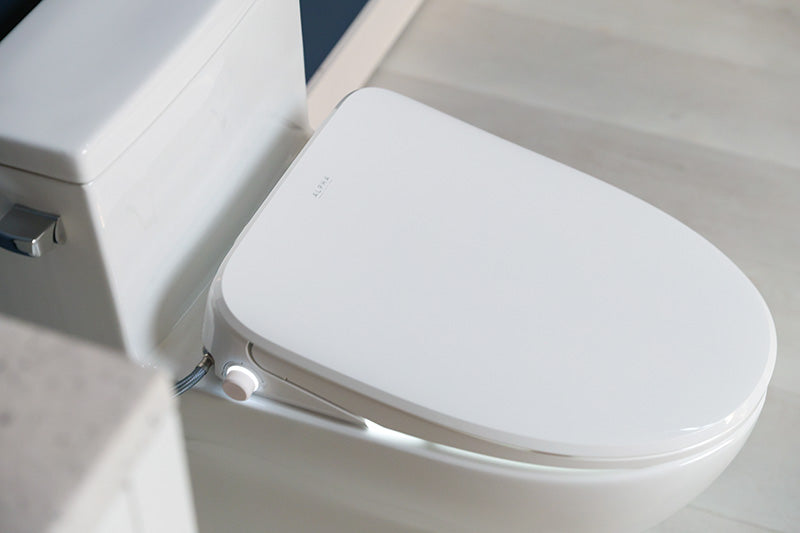 ALPHA BIDET IX Pure Bidet Toilet Seat In Elongated White | Ultra Low Profile | Endless Warm Water, Dryer